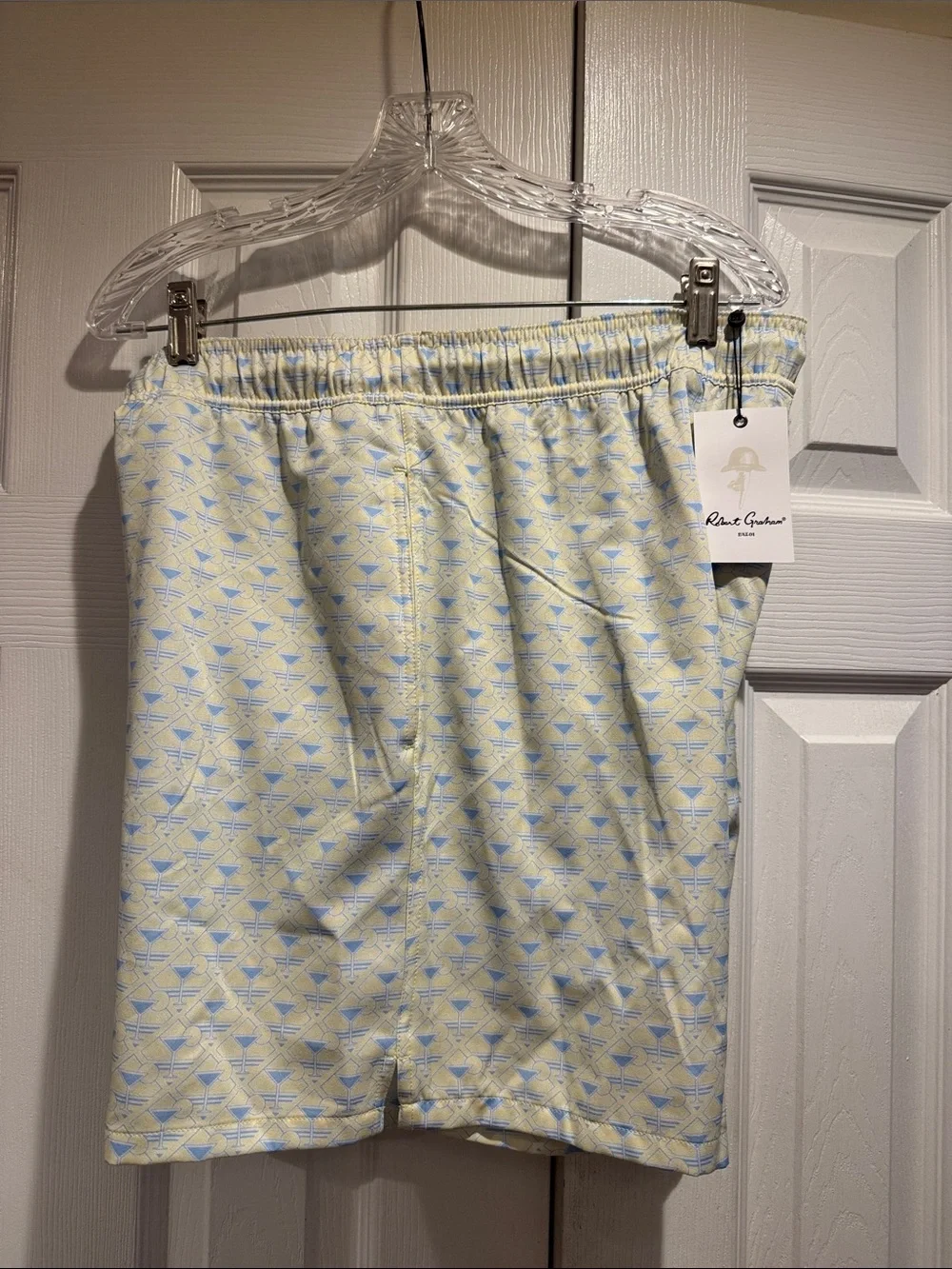 Robert Graham Kids Light Yellow & Light Blue Patterned Swim Shorts